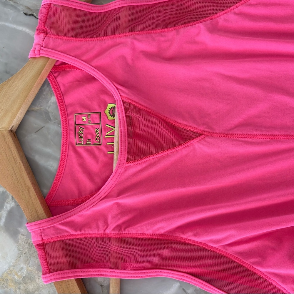 Lucky in Love Pink and Orange tennis  Skirt and tank - Picture 2 of 6